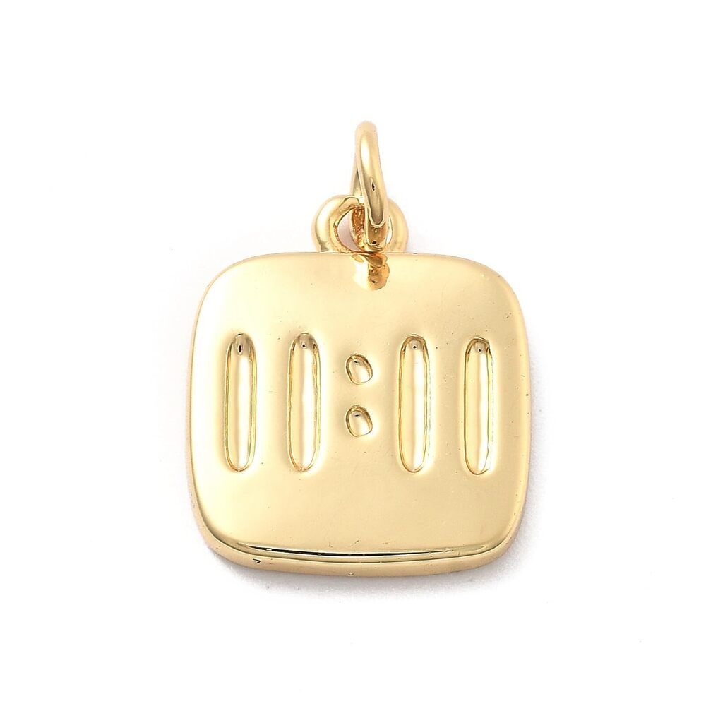 8966 10 pcs Golden Color Square 11 11 Theme Brass Charms Lucky Double